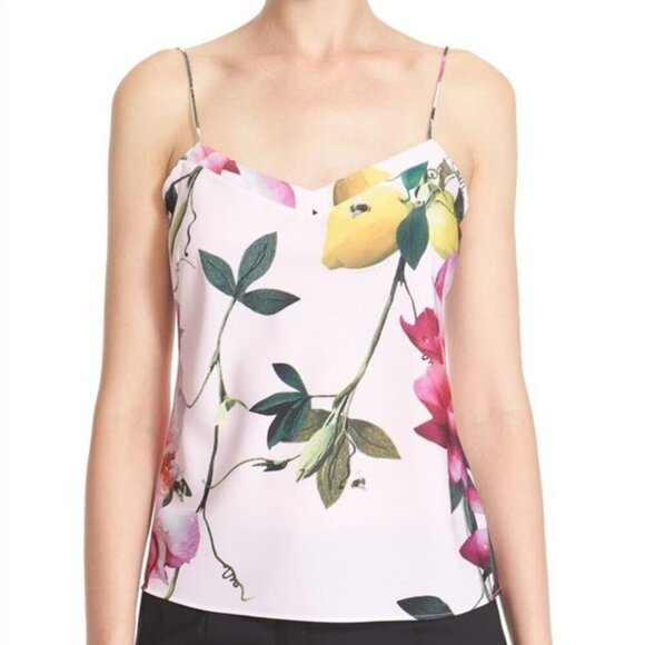 💕TED BAKER💕 Riia Citrus Bloom Cami Top ~ Abstract Floral Print Medium M NWT - Picture 1 of 15
